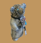 Dressed Up Pinolite Bear w/sterling Silver Bolo Tie Zuni Fetish