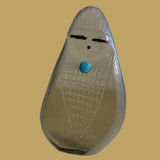 Glass Zuni Corn Maiden with Turquoise Zuni Fetish