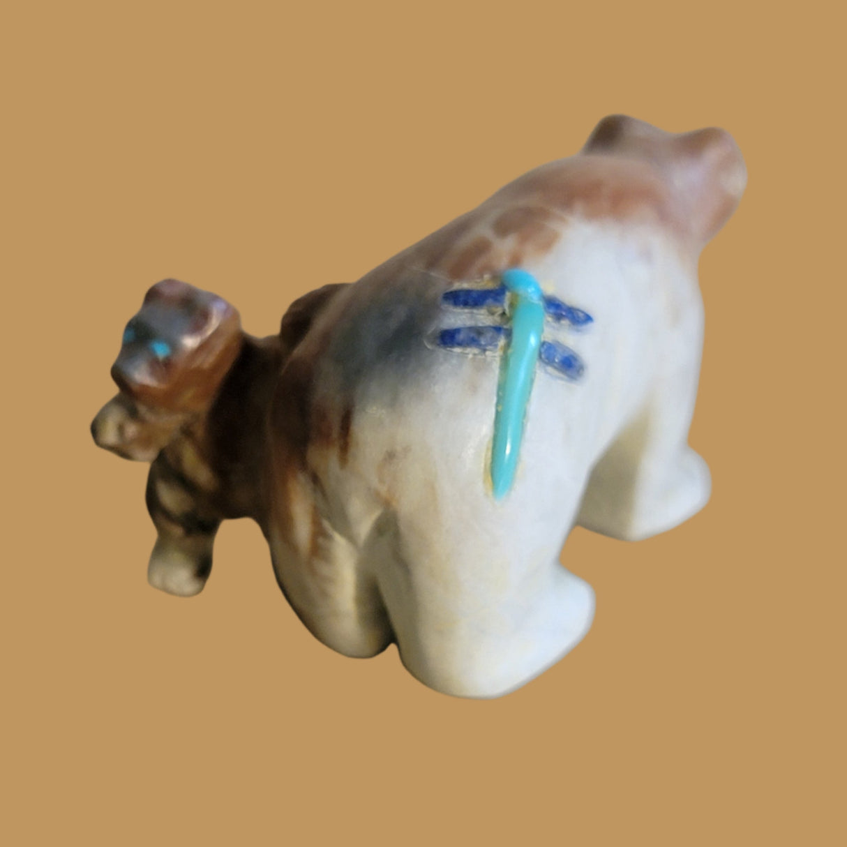 Mama Bear w/Standing Cub By Her Side Zuni Fetish