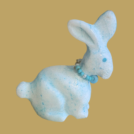 Dyed Blue Marble Bunny Rabbit Zuni Fetish