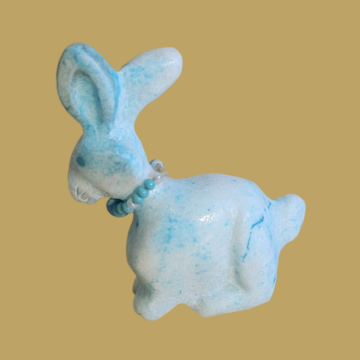 Dyed Blue Marble Bunny Rabbit Zuni Fetish