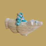 Wolf w/ Fancy Full Bundle Zuni Fetish