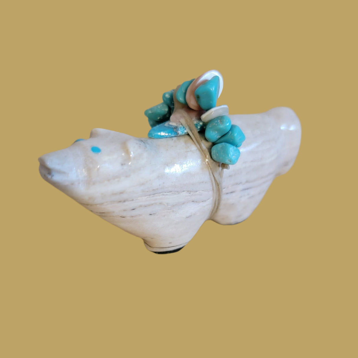 Wolf w/ Fancy Full Bundle Zuni Fetish