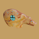 Large Hickoryite Bear w/Zuni Suns Zuni Fetish