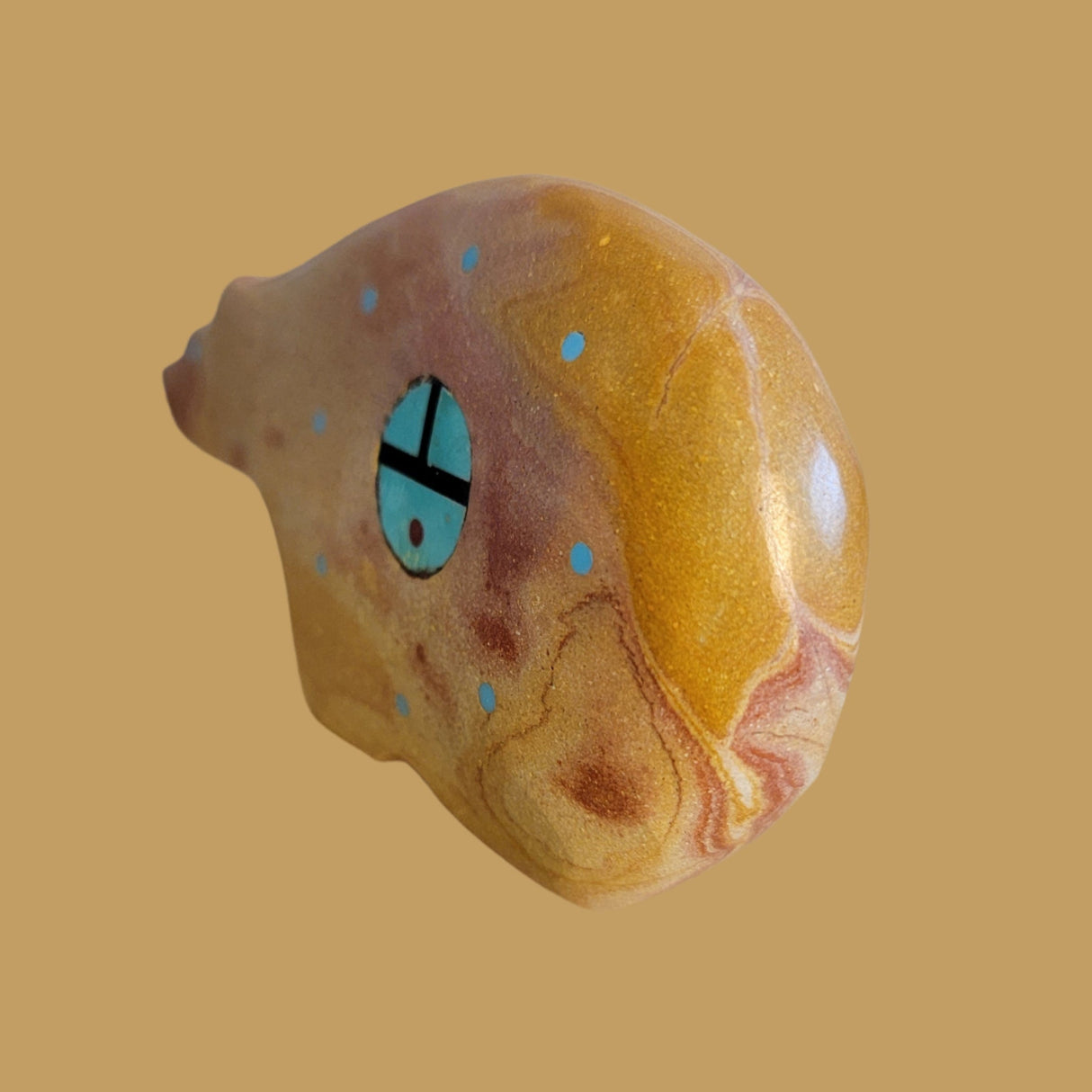 Large Hickoryite Bear w/Zuni Suns Zuni Fetish