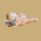 Peach Alabaster Otter w/Fish Zuni Fetish
