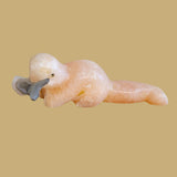 Peach Alabaster Otter w/Fish Zuni Fetish