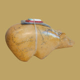 Large Zuni Stone/Travertine Bear with Colorful Pack and Paws Zuni Fetish