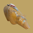 Large Zuni Stone/Travertine Bear with Colorful Pack and Paws Zuni Fetish