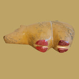 Large Zuni Stone/Travertine Bear with Colorful Pack and Paws Zuni Fetish