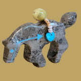 Healing Horse w/ Heartline and Cool Cowrie Pack Zuni Fetish