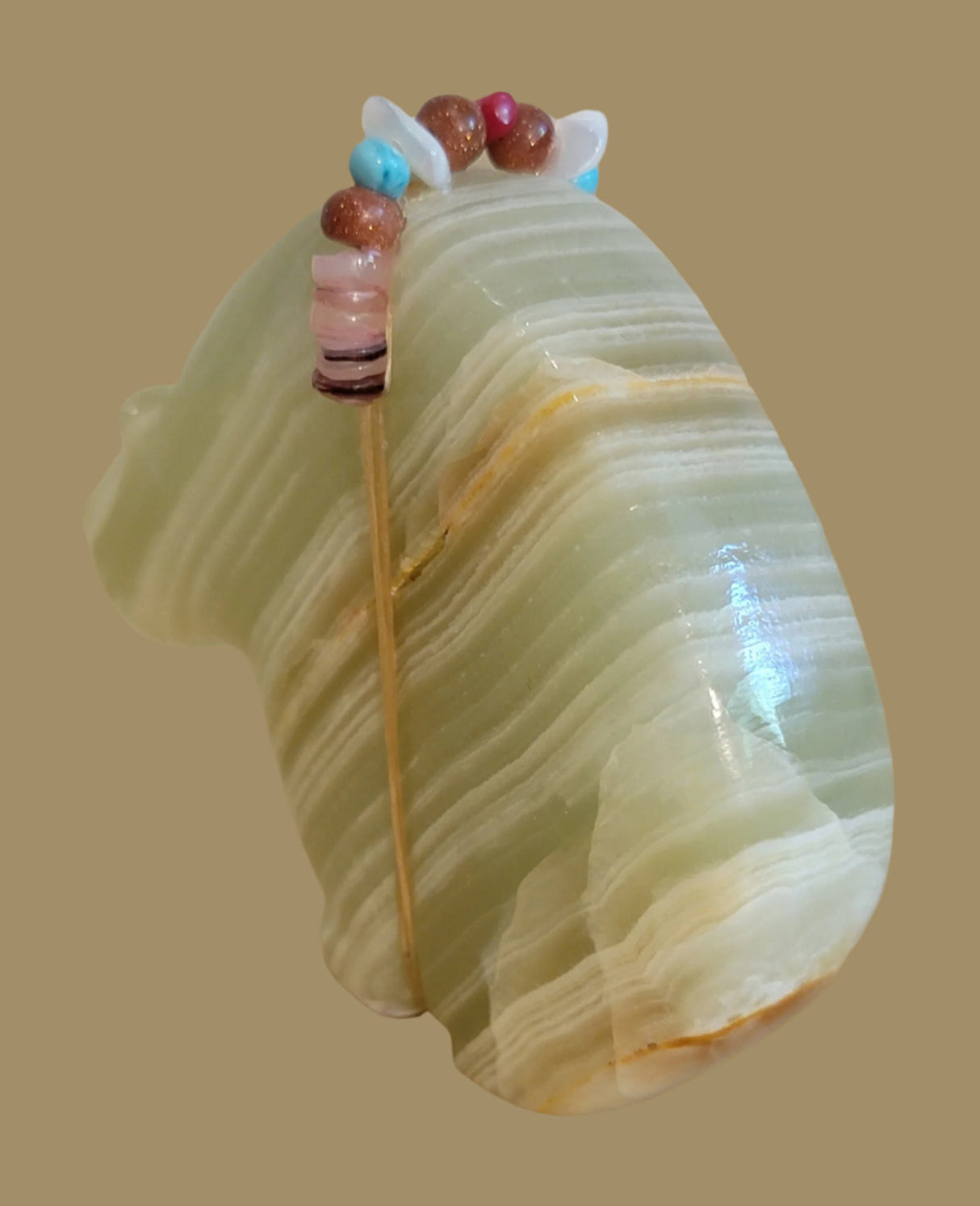 Large and in Charge Onyx Grizzly Bear Zuni Fetish