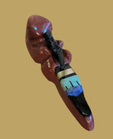 Inlaid Pipestone Otter w/Baby Zuni Fetish