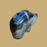 Mountain Lion w/Awesome Azurite Tail and Colorful Side Pack Zuni Fetish