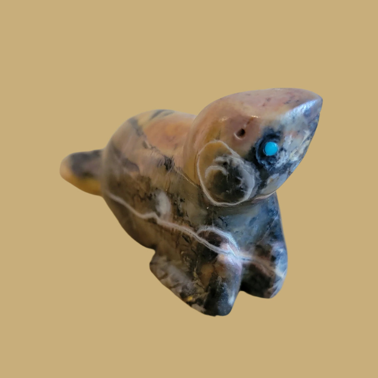 Sweet Egyptian Marble Zuni Fetish Seal