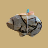 Septarian Nodule (Utah Geode) Zuni Fetish Bear