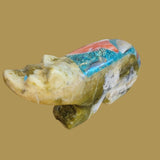 Mosaic Inlay Bear w/ Inlaid Fish Design Zuni Fetish