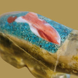 Mosaic Inlay Bear w/ Inlaid Fish Design Zuni Fetish