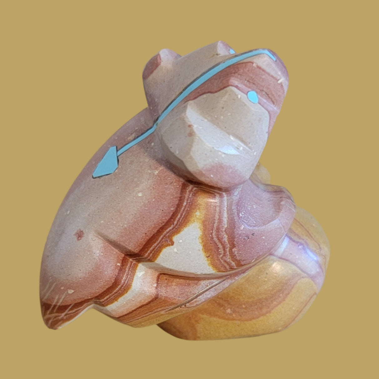 Hickoryite Climbing Badger w/ Heartline Zuni Fetish