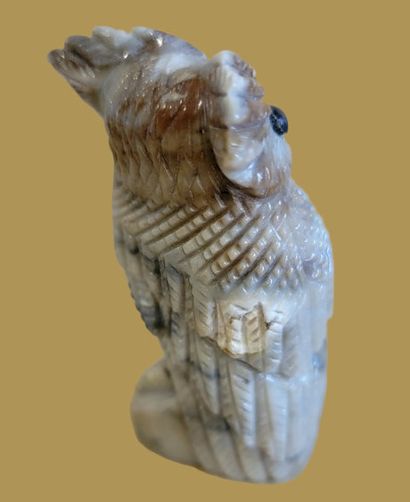 Picasso Marble Owl w/Very Cool Eyes Zuni Fetish