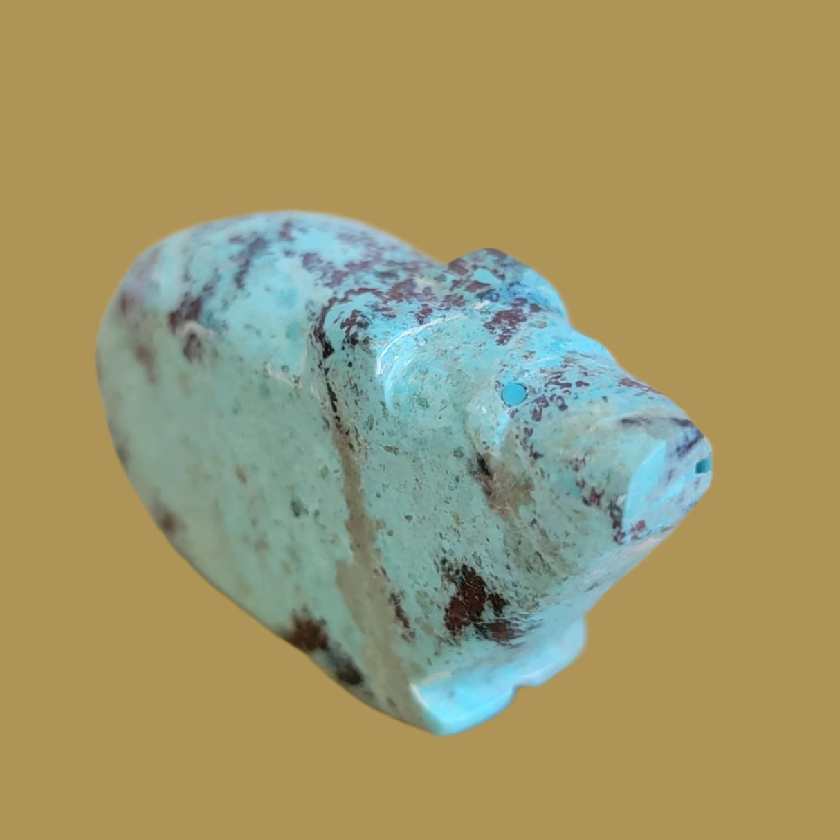 Chubby Variscite Zuni Fetish Bear