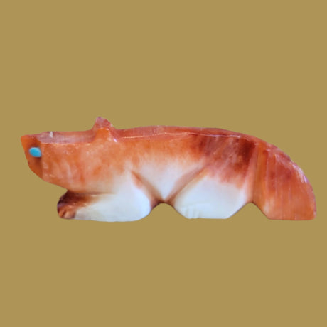 Spiny Oyster Shell Zuni Fetish Wolf