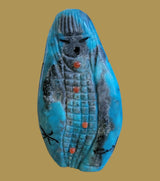 Turquoise Double Sided Corn Maiden Zuni Fetish