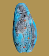 Turquoise Double Sided Corn Maiden Zuni Fetish