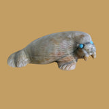 Picasso Marble Walrus w/ Tusks Zuni Fetish