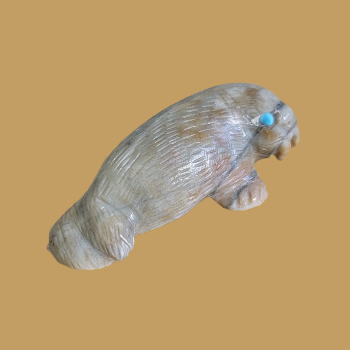 Picasso Marble Walrus w/ Tusks Zuni Fetish