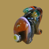 Colorful Surfite Bunny Rabbit w/ Orange Opal Eyes Zuni Fetish