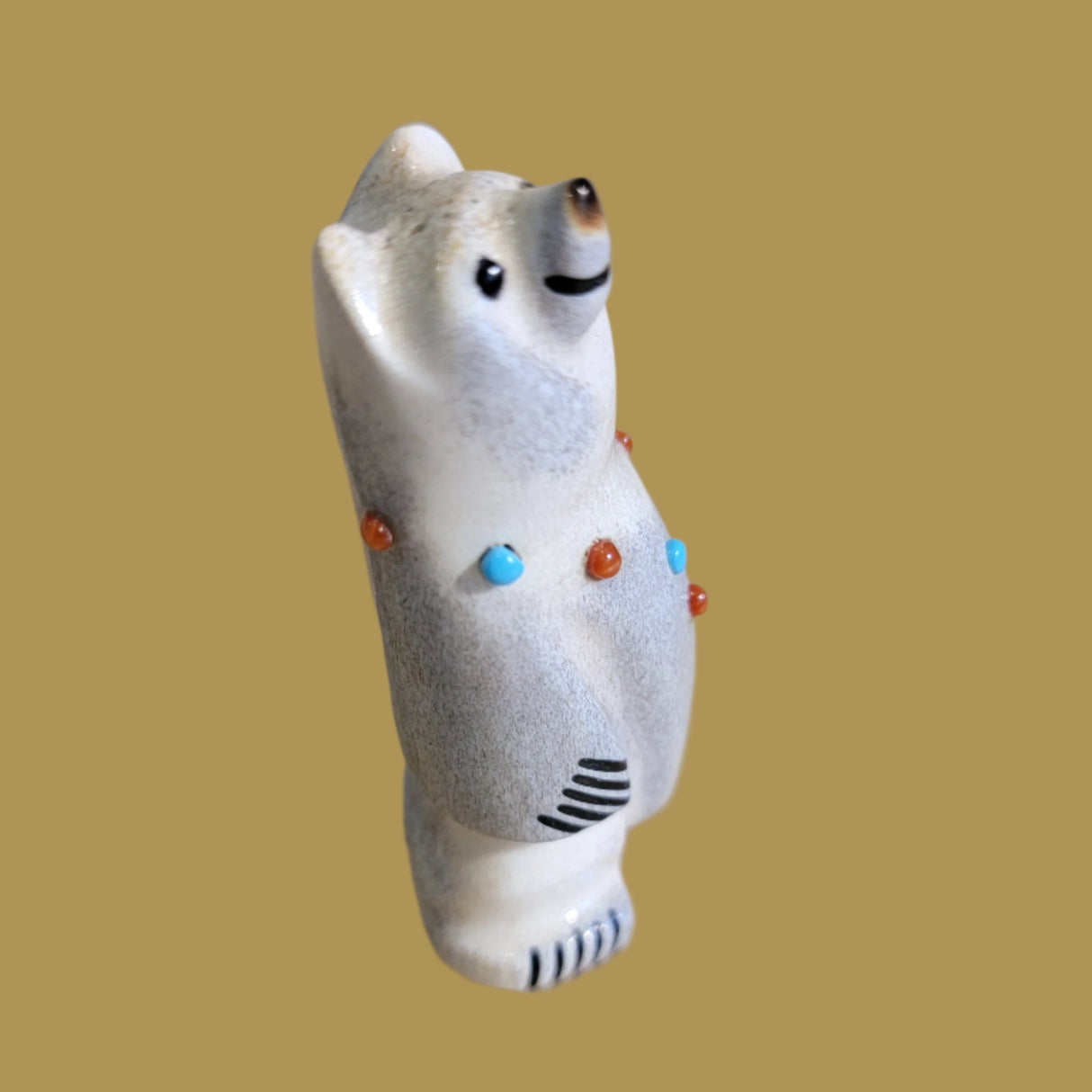 Cheerful Antler Bear Zuni Fetish