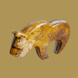 Streamlined Onyx Grizzly Bear w/Heartline Zuni Fetish