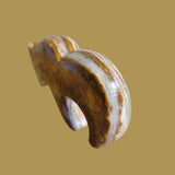 Streamlined Onyx Grizzly Bear w/Heartline Zuni Fetish