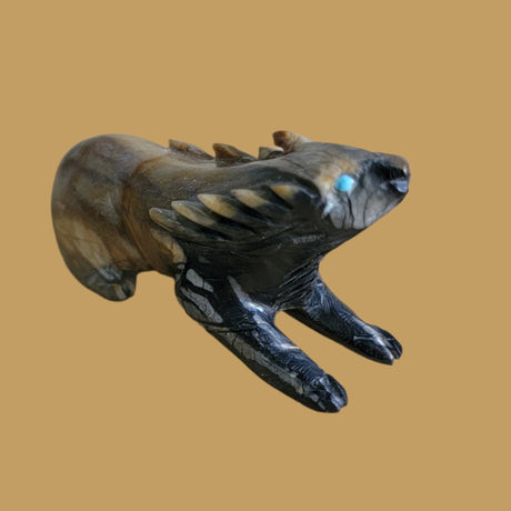 Picasso Marble Resting Buck/Deer Zuni Fetish