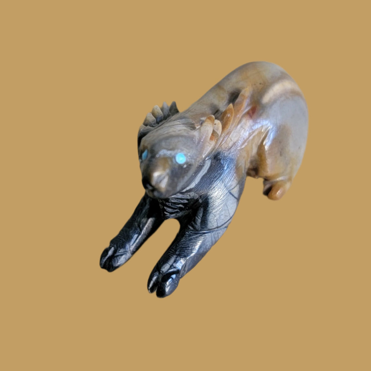 Picasso Marble Resting Buck/Deer Zuni Fetish