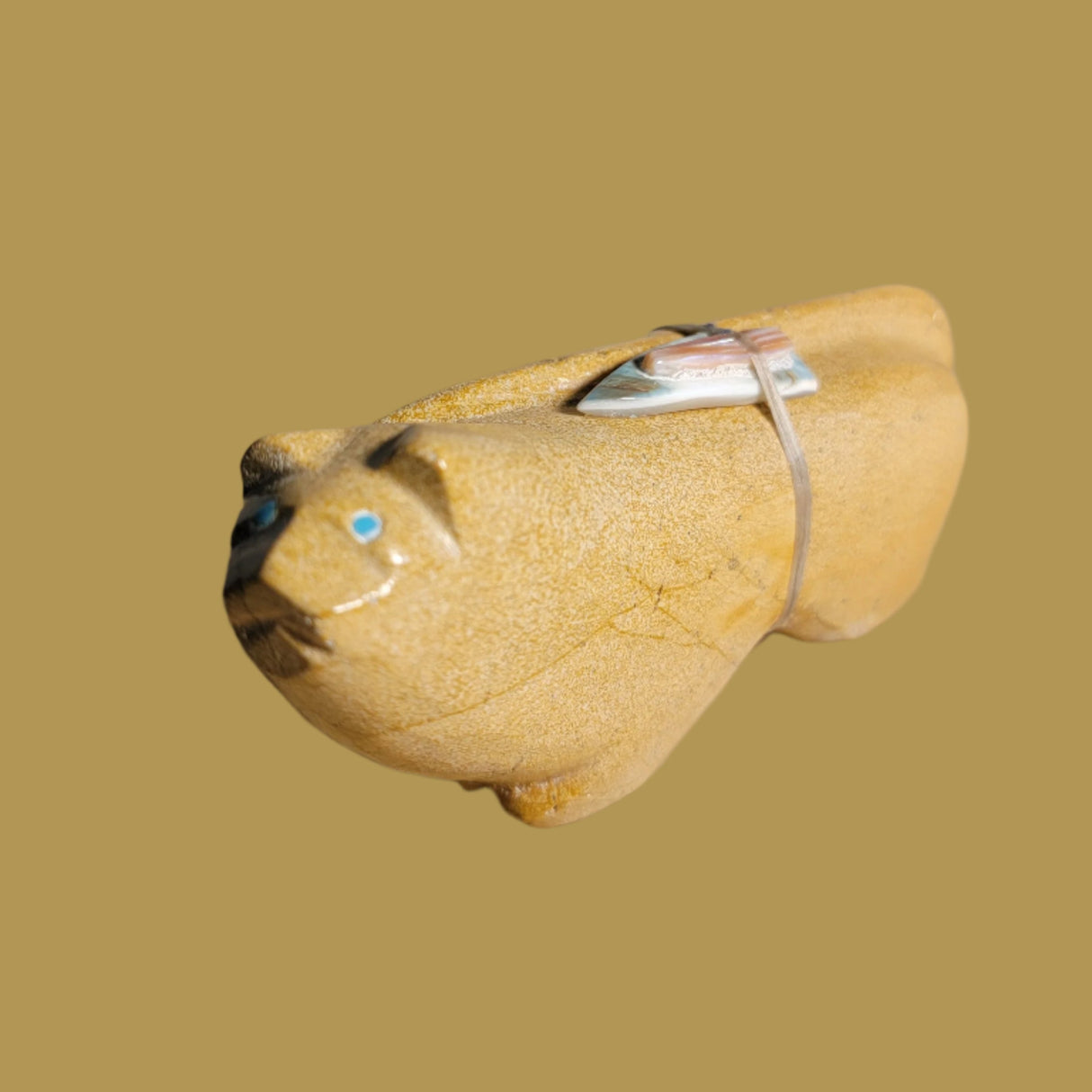 Large Travertine Mountain Lion Zuni Fetish