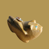 Large Travertine Mountain Lion Zuni Fetish