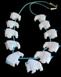 Thirteen Total White Bison/Buffalo Zuni Fetish Necklace and Earrings Set Indian Jewelry