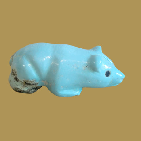 Navajo "Natural Fox" Turquoise Zuni Fetish Bear