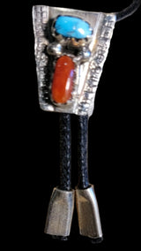 Chubby And Happy Tijillite Bear w/ Sterling Bolo Zuni Fetish