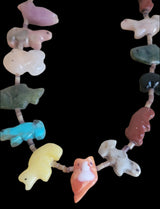 Almost Stacked Navajo Zuni Fetish Necklace w/ 33 Fetish Carvings Indian Jewelry