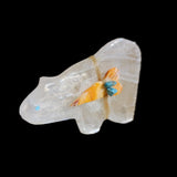 Selenite Mountain Lion w/Side Offering Zuni Fetish