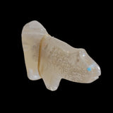 Selenite Mountain Lion w/Side Offering Zuni Fetish