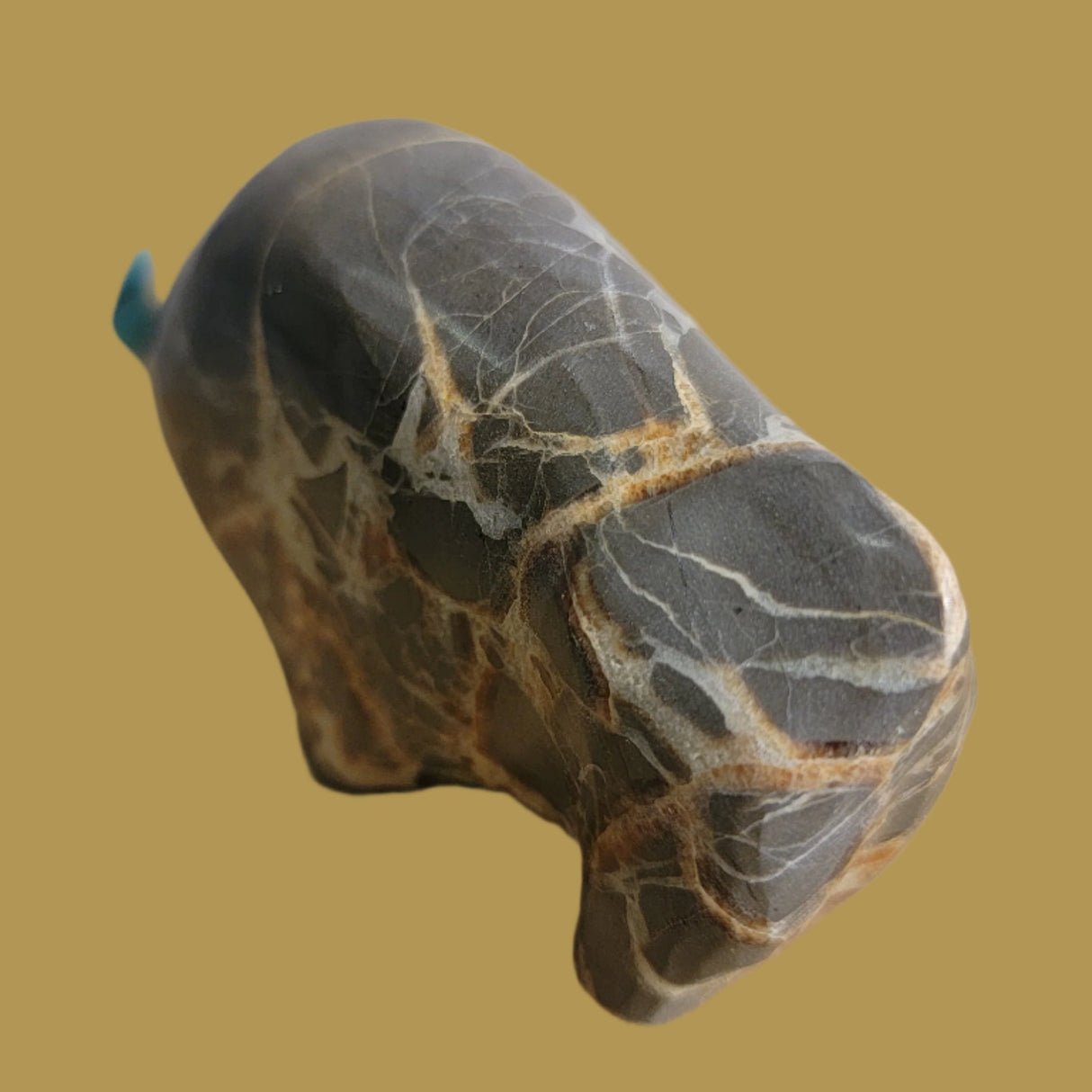 Large Septarian Nodule/ Utah Geode Bison/Buffalo Zuni Fetish