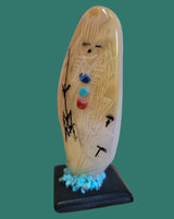 Gold Lip/ Mother of Pearl Double Sided Zuni Corn Maiden Zuni Fetish