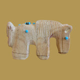 Picture Stone Jasper Healing Horse w/Zuni Sun Zuni Fetish