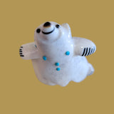 Right Footed Antler Balancing Bear w/Turquoise Necklace Zuni Fetish