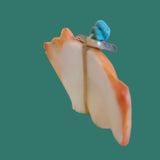 Brilliant Orange Spiny Oyster Shell Wolf w/ Pack Zuni Fetish