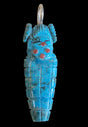 Turquoise Zuni Butterfly/Corn Maiden Pendant Indian Jewelry